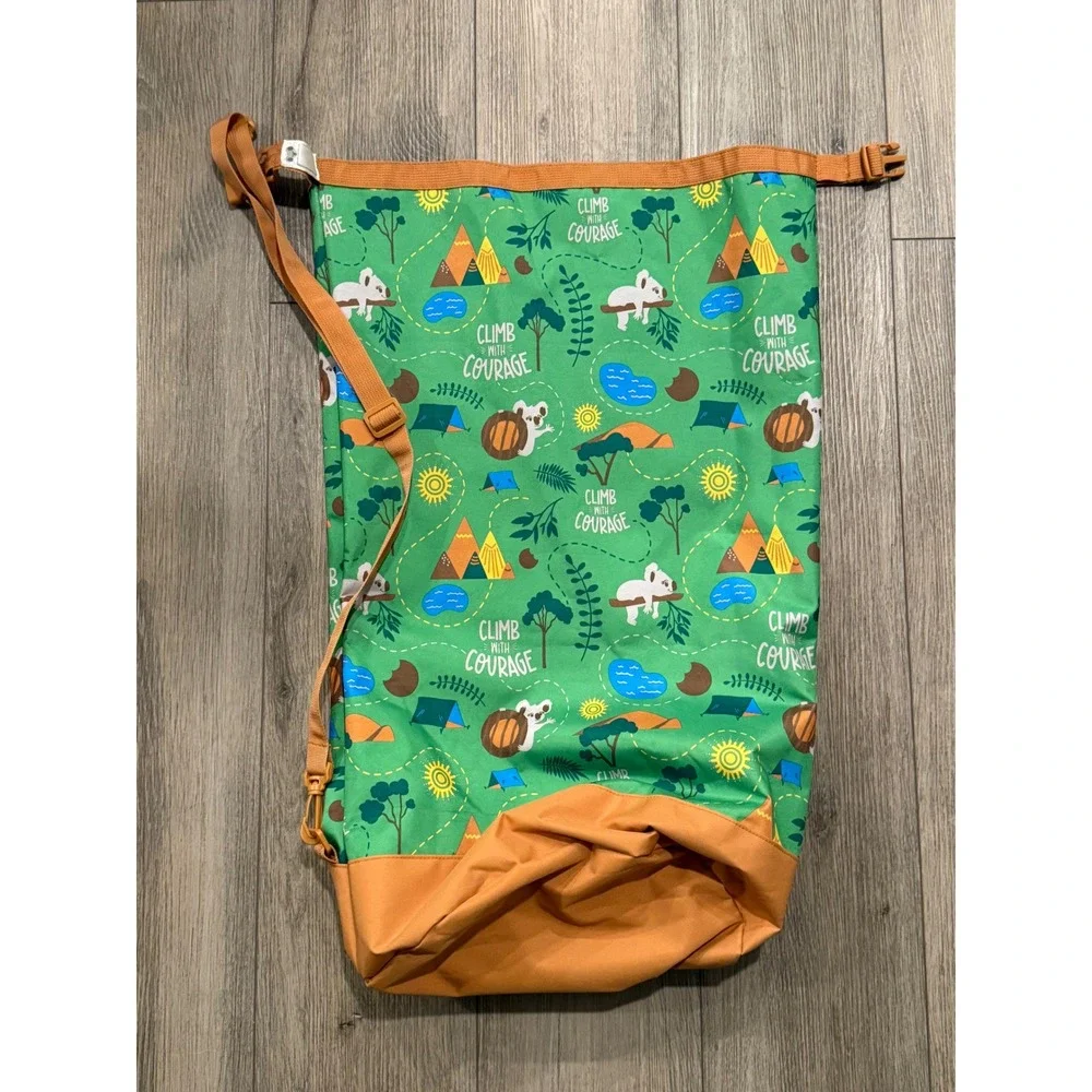 Girl Scouts Climb With Courage Green Koala Roll Top Dry Bag Style Backpack